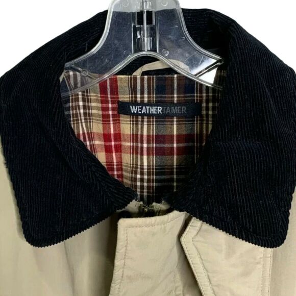 Vintage Mens Coat Plaid Blanket Lined Barn Chore Duck Hunting Corduroy Collar XL - Picture 3 of 9